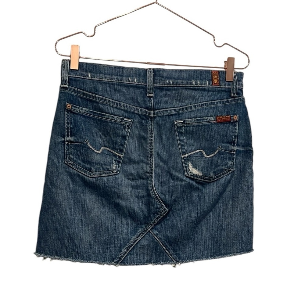 Blue Denim Mini Skirt - Picture 3 of 10